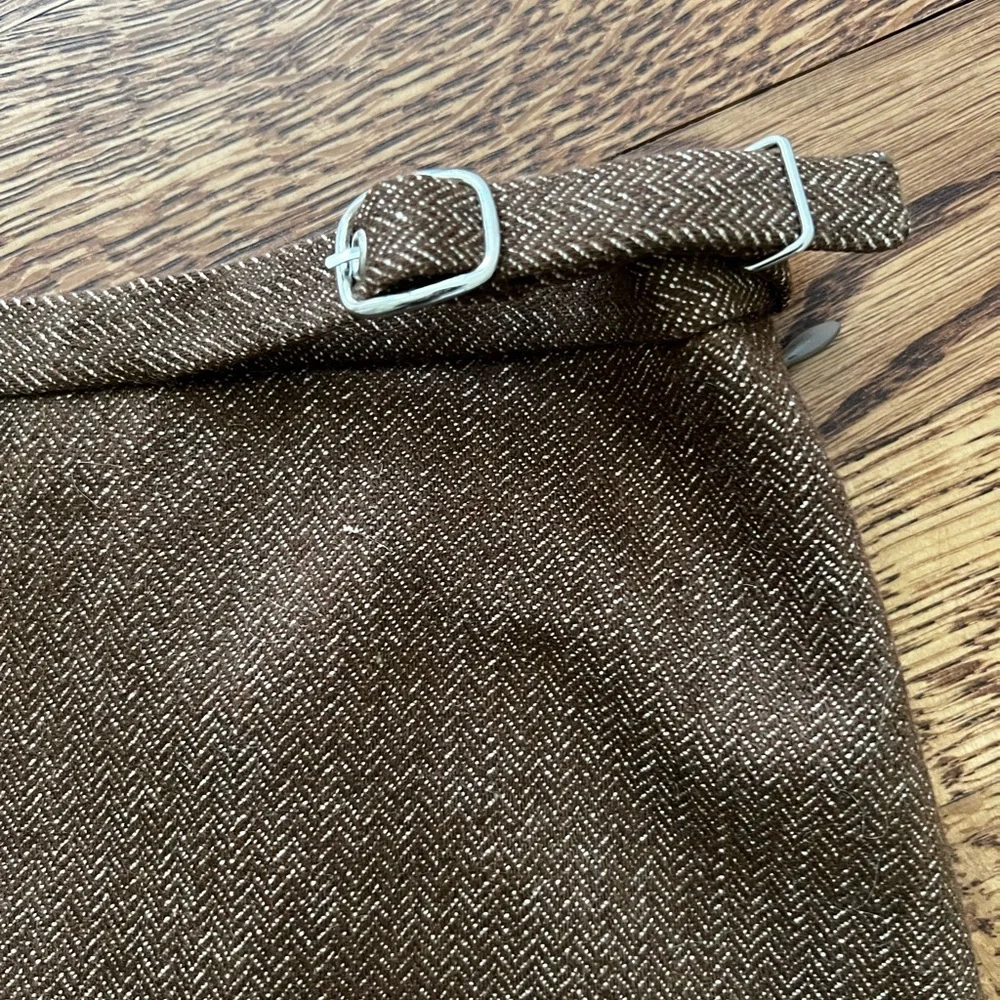 THE LIMITED Stretch Mini Skirt Herringbone Wool Buckle Preppy‎ Y2K Academia 8